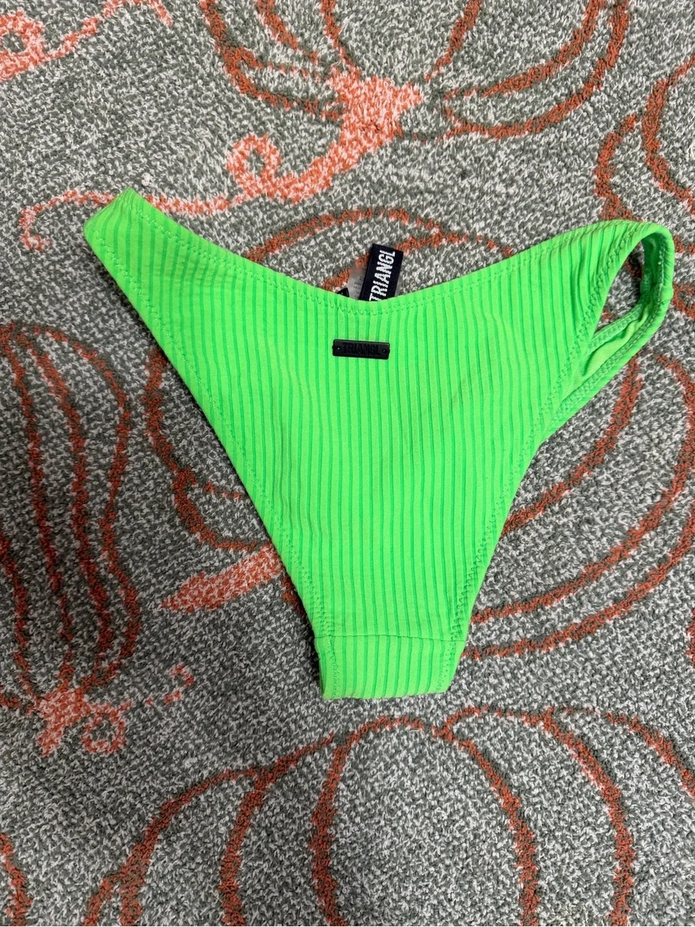 triangl swimwear Green Ribbed High-Cut Bikini Bottom